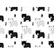 floorevents.com Kinderzimmerteppich Vinyl | Grizzly Schwarz-Weiß Bärchen