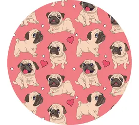 Kinderkamerkleed vinyl | Love Pugs