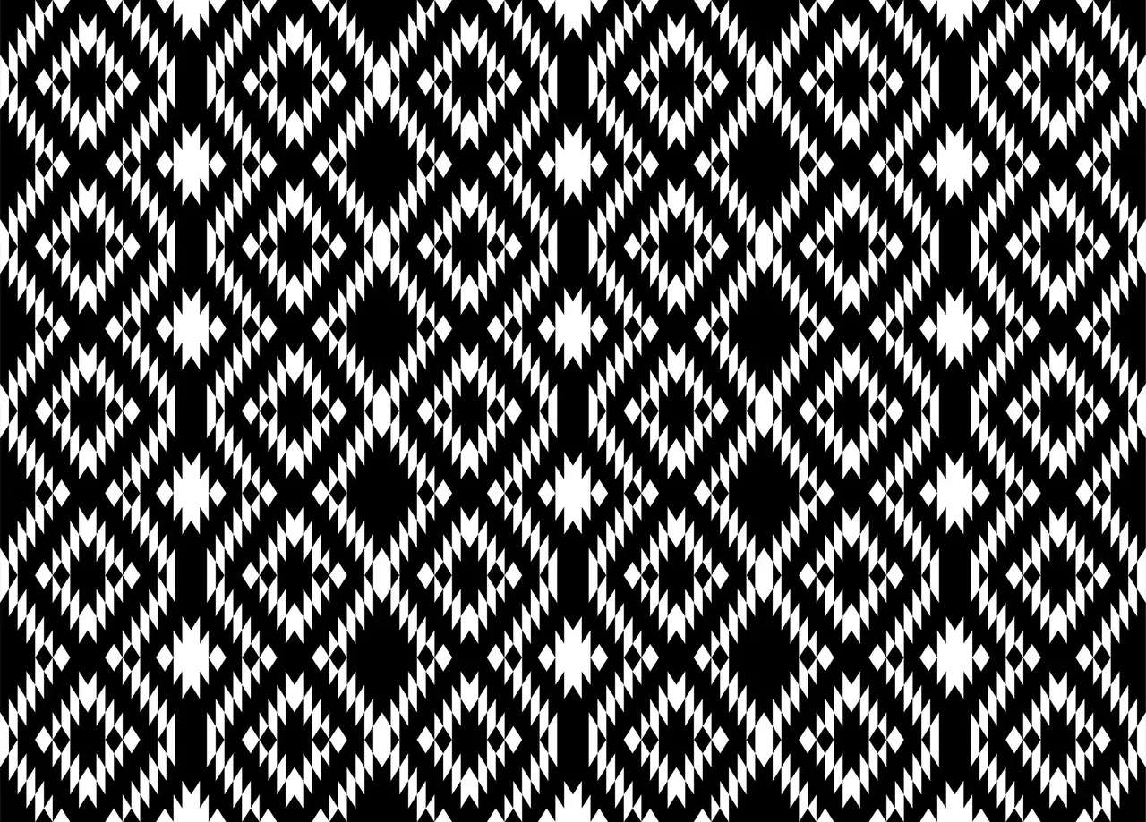 Vloerkleed vinyl | Azteco, Navajo Zwart wit Vloerkleed vinyl | Azteco, Navajo Zwart wit