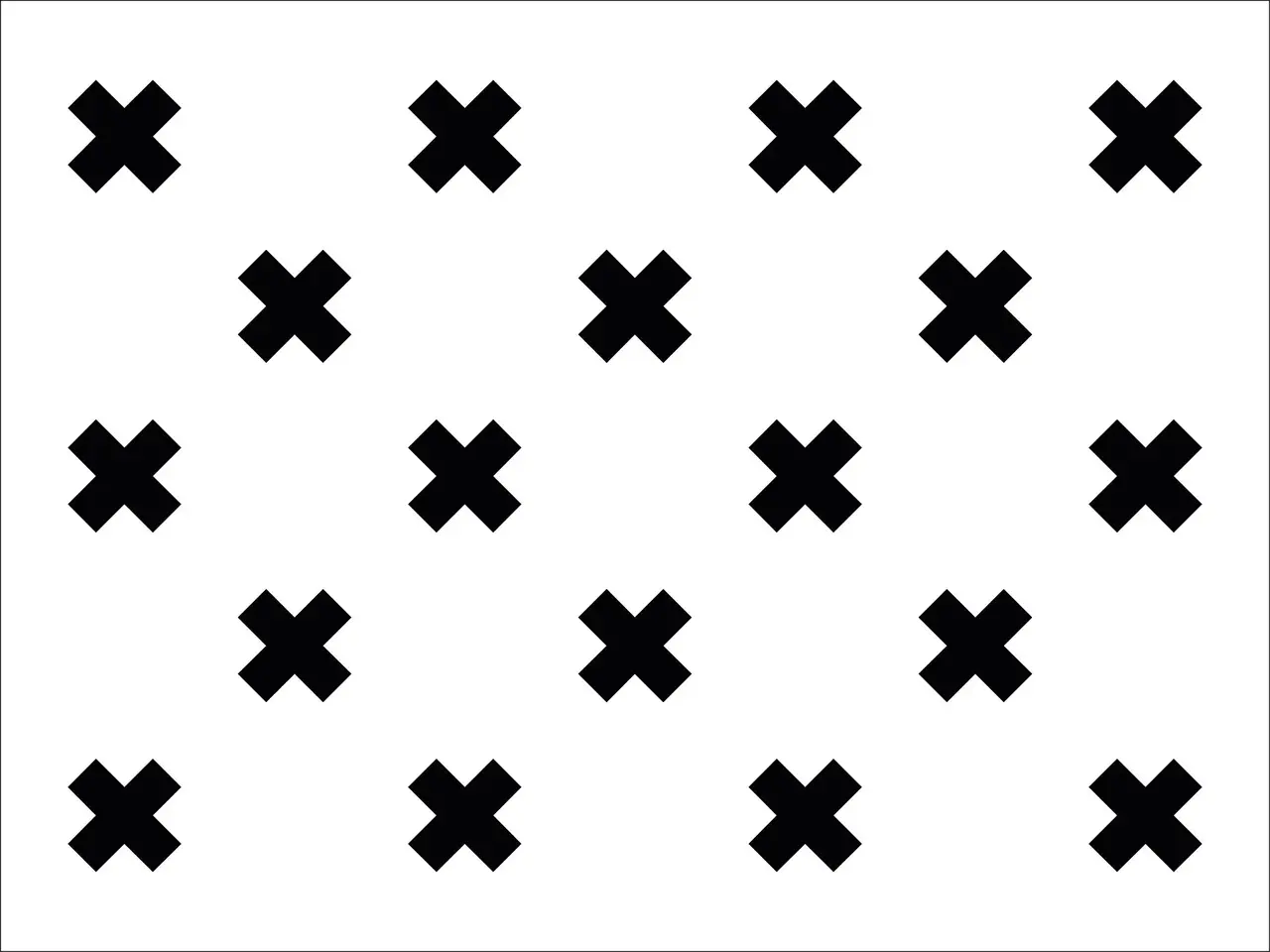 Vloerkleed vinyl | Kriss Kross, Wit met zwarte kruizen Vloerkleed vinyl | Kriss Kross, Wit met zwarte kruizen