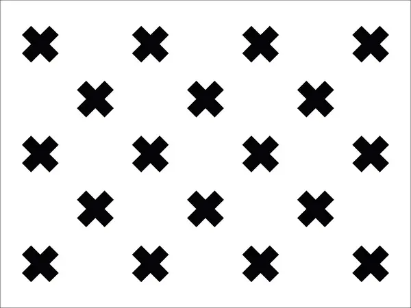 Vloerkleed vinyl | Kriss Kross, Wit met zwarte kruizen Vloerkleed vinyl | Kriss Kross, Wit met zwarte kruizen