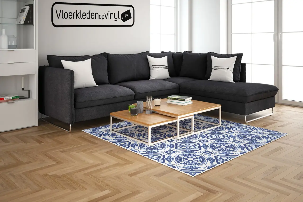 floorevents.com Vinyl rug | Blue Lissa