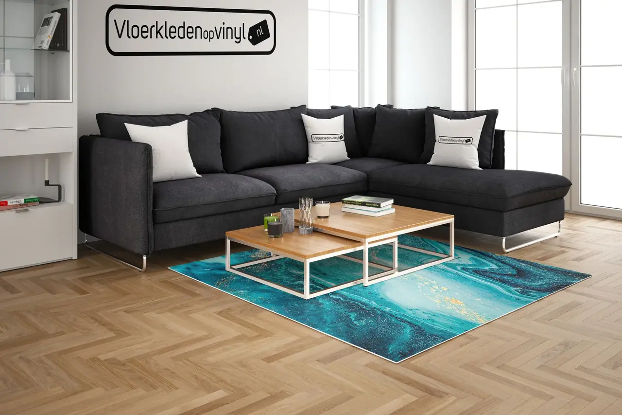 floorevents.com Vloerkleed vinyl | Blue lagoon