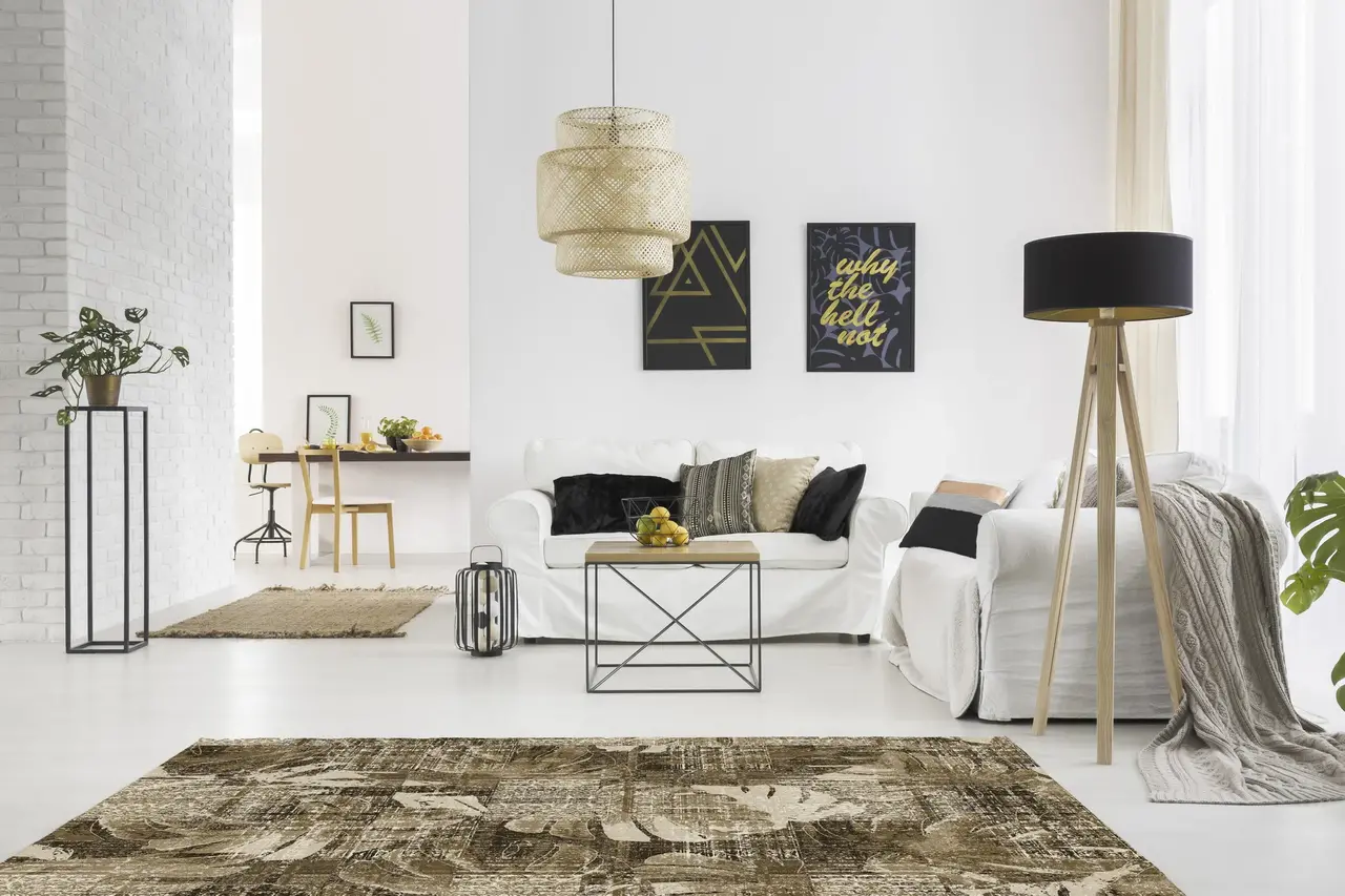 Vinyl rug | Leavy brown Vinyl rug | Leavy brown