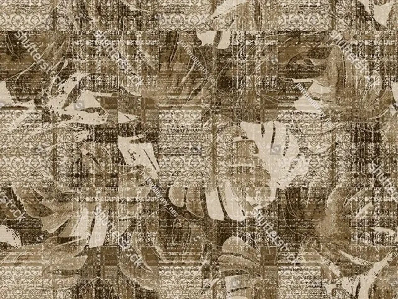 Vinyl rug | Leavy brown Vinyl rug | Leavy brown