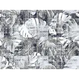 Vinyl rug | Leaves black/white Vinyl rug | Leaves black/white