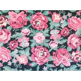 Vinylboden | Bestickte Blumen rosa/blau Vinylboden | Bestickte Blumen rosa/blau