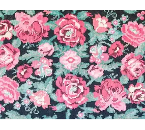 Vinylboden | Bestickte Blumen rosa/blau Vinylboden | Bestickte Blumen rosa/blau
