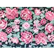 Vloerkleed vinyl |Geborduurde bloemen roze/blauw Vloerkleed vinyl |Geborduurde bloemen roze/blauw