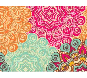 Vloerkleed vinyl | Mandala roze/oranje Vloerkleed vinyl | Mandala roze/oranje