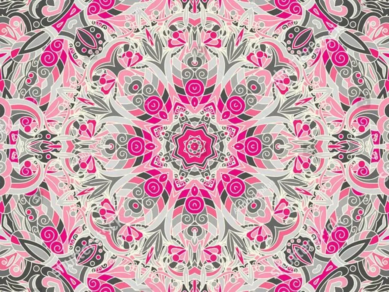 Vloerkleed vinyl |Pinky brain, roze bloem