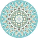 Vinyl rug round | Mandala aqua Vinyl rug round | Mandala aqua