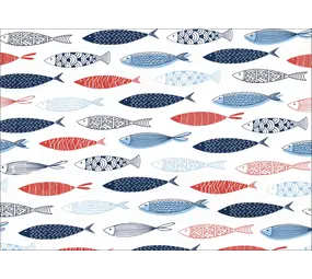 Placemat vinyl | Visjes rood/wit/blauw Placemat vinyl | Visjes rood/wit/blauw