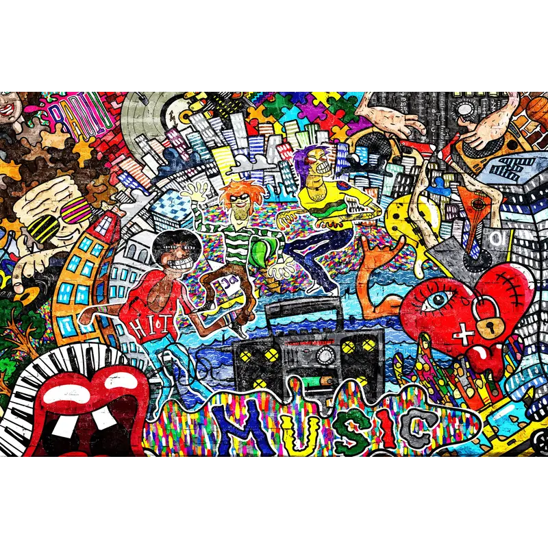 Kinderzimmerteppich Vinyl | Graffiti-Kunst