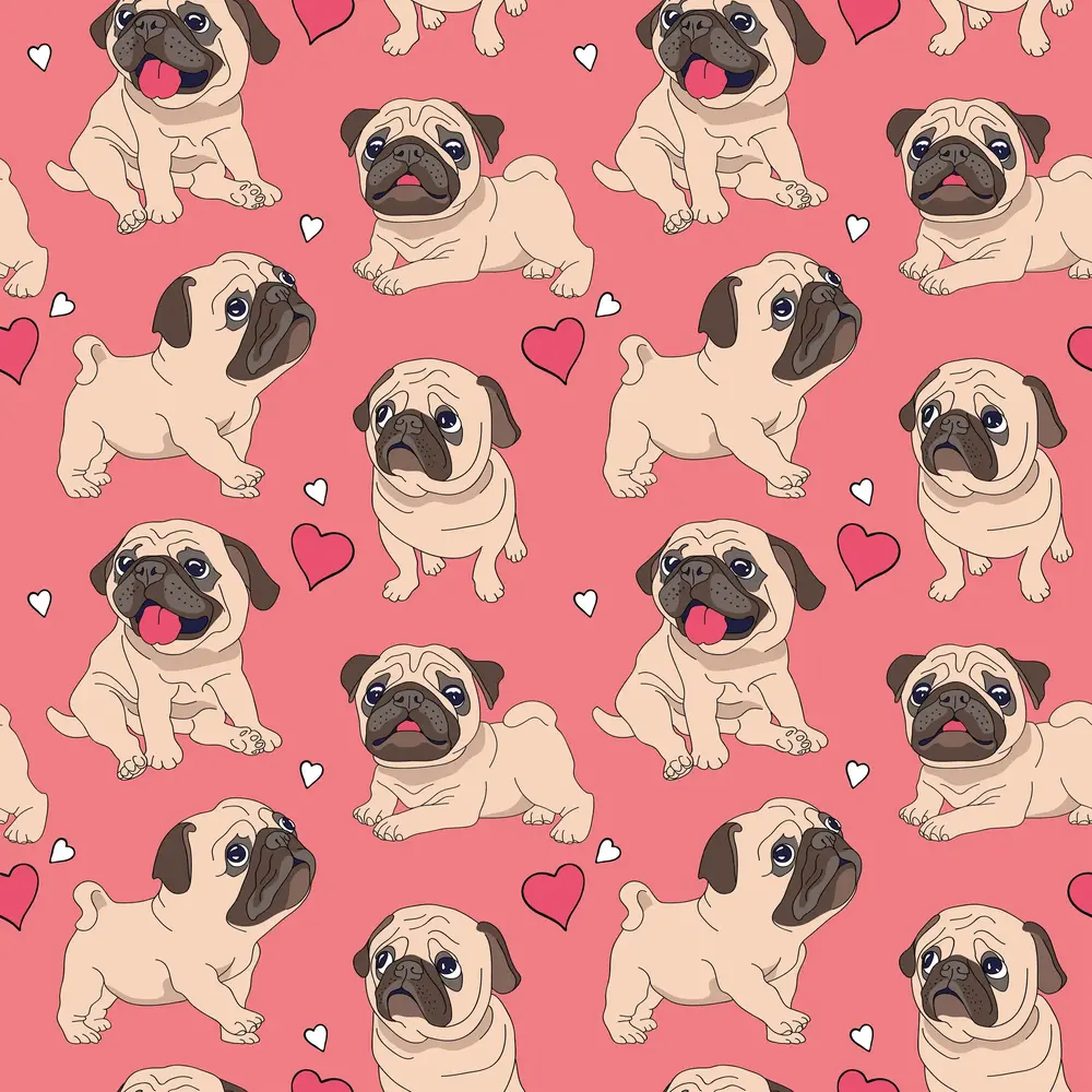 Kinderzimmerteppich Vinyl | Hündchen Herzchen Kinderzimmerteppich Vinyl | Hündchen Herzchen