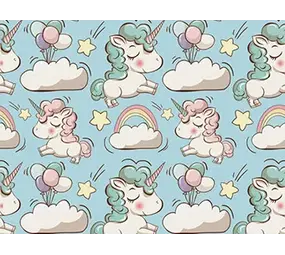 Kinderkamer kleed | Unicorn blauw Kinderkamer kleed | Unicorn blauw