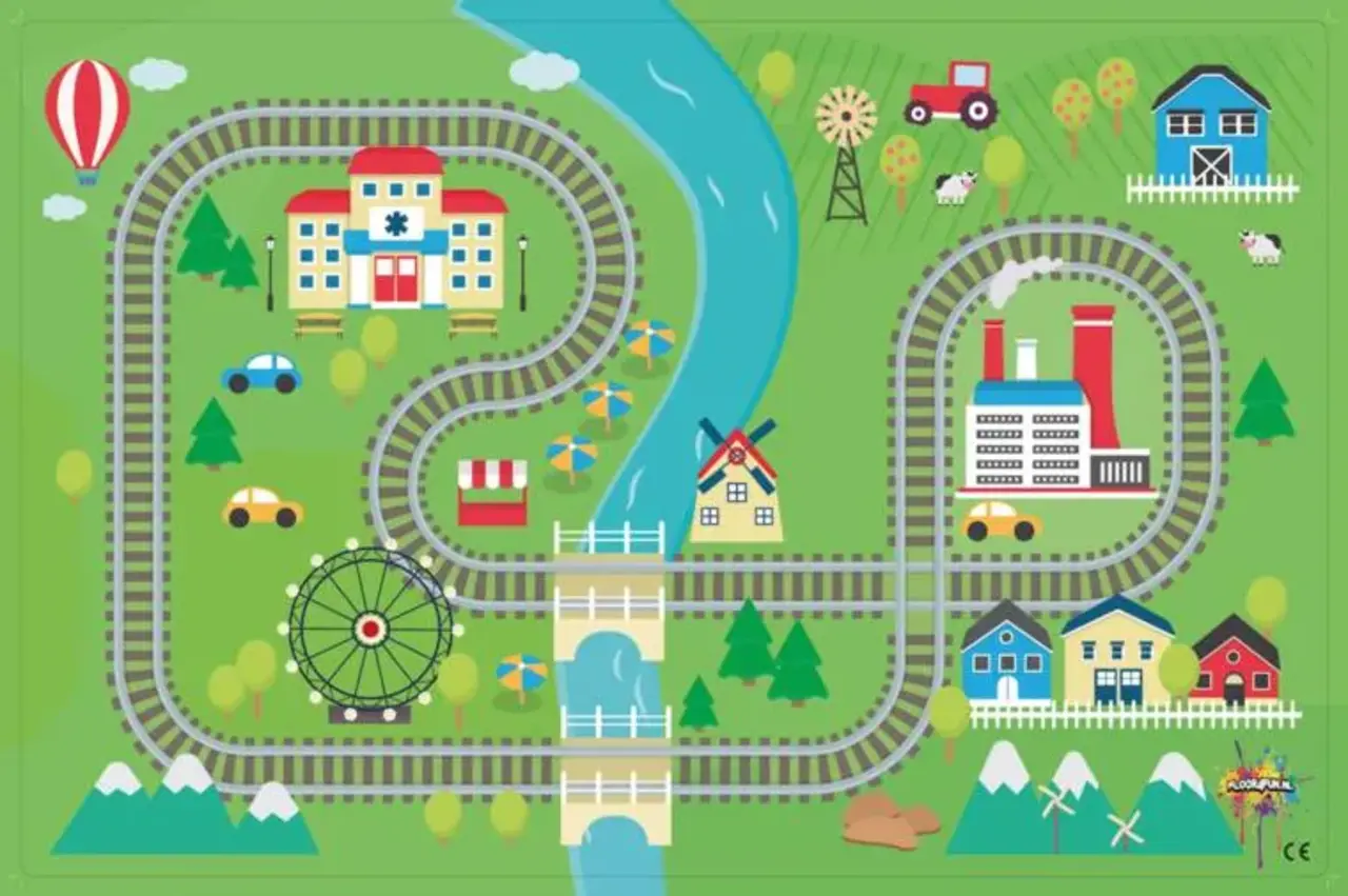 Spielteppich | Eisenbahnstrecke Spielteppich | Eisenbahnstrecke