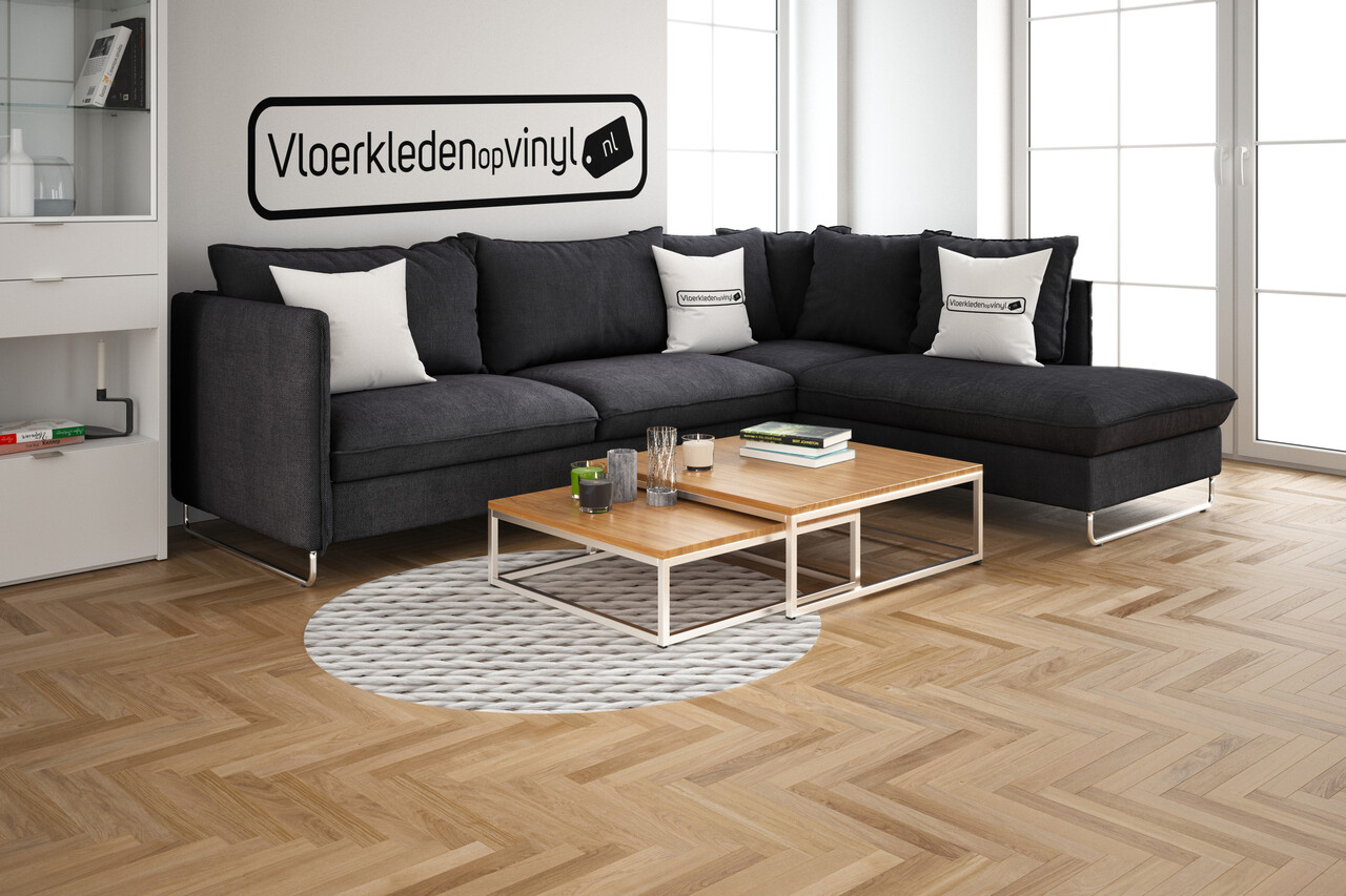 floorevents.com Vloerkleed vinyl rond | Braided virgin white