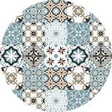 Rug Vinyl Round | Baladi Blue Rug Vinyl Round | Baladi Blue