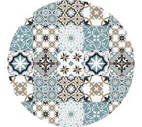 Vloerkleed Vinyl Rond | Baladi Blauw Vloerkleed Vinyl Rond | Baladi Blauw