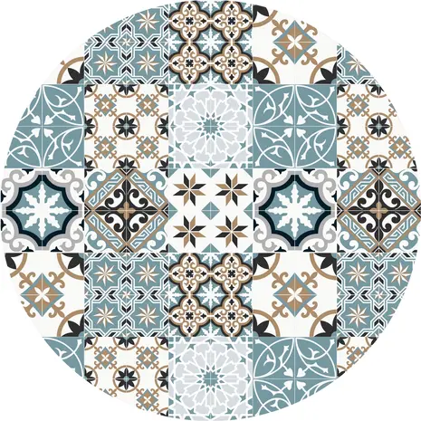 Floor rug Vinyl Round | Baladi Blue Floor rug Vinyl Round | Baladi Blue