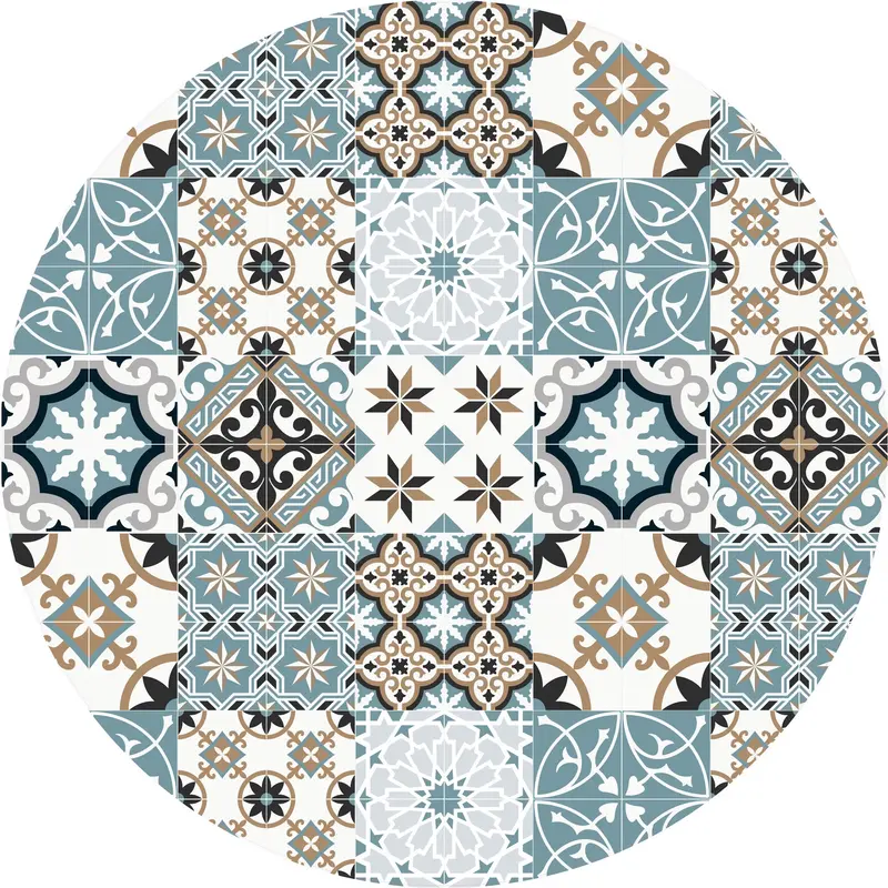 Vinyl Teppich Rund | Baladi Blau