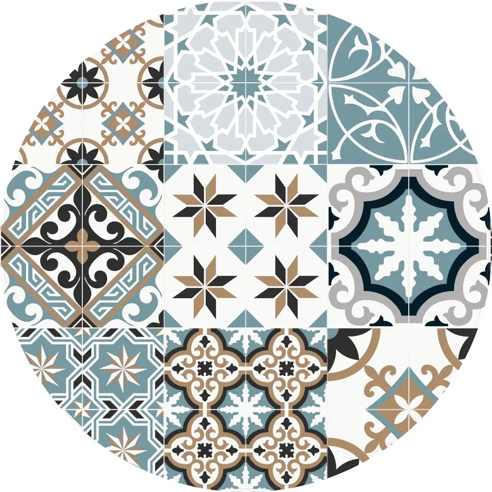 Placemat Vinyl Rond | Baladi Blauw Placemat Vinyl Rond | Baladi Blauw