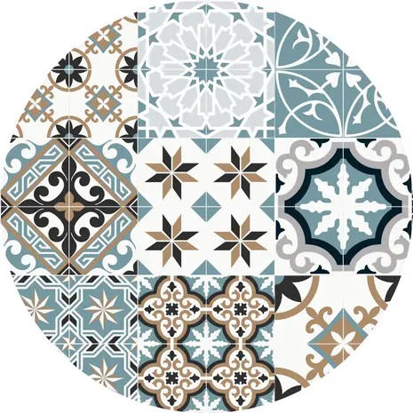Placemat Vinyl Rond | Baladi Blauw Placemat Vinyl Rond | Baladi Blauw