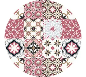 Vinyl Rug Round | Baladi Red Vinyl Rug Round | Baladi Red