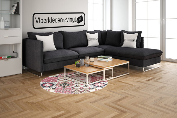 floorevents.com Vloerkleed Vinyl Rond | Baladi Rood