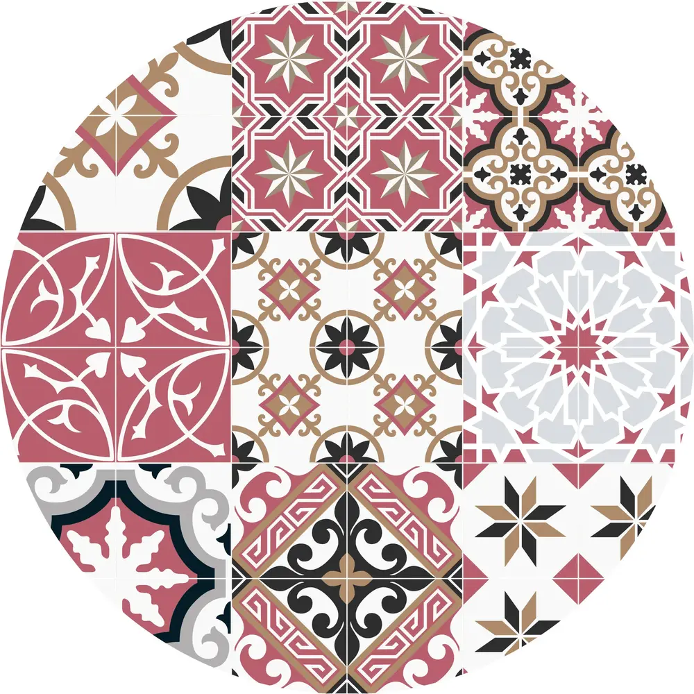 floorevents.com Placemat Vinyl Round | Baladi Red