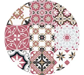 Placemat Vinyl Round | Baladi Red Placemat Vinyl Round | Baladi Red