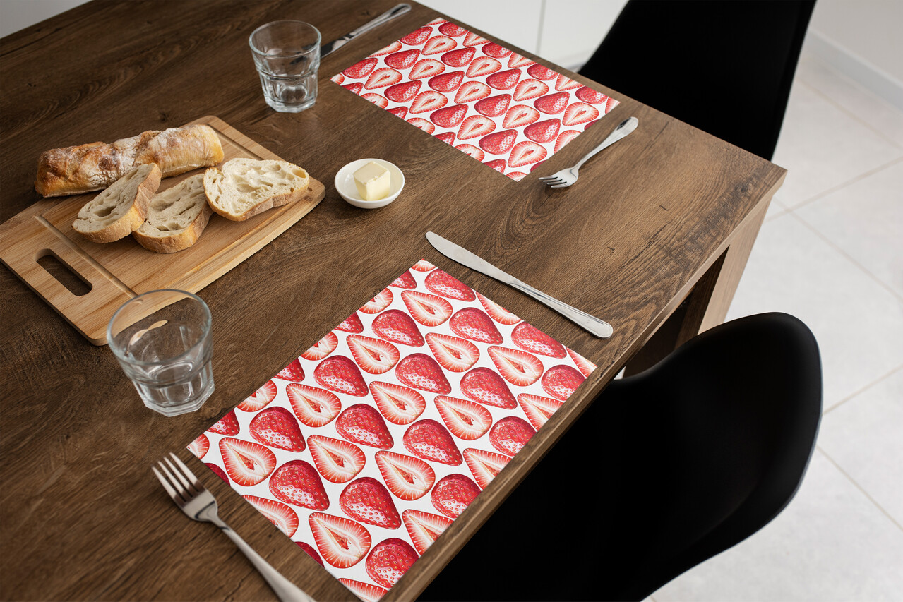 Placemat vinyl | Aardbeien Placemat vinyl | Aardbeien