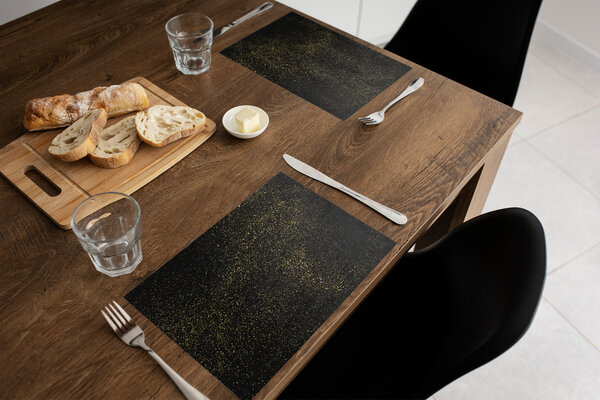 Placemat vinyl | Glitter Zwart / Goud Placemat vinyl | Glitter Zwart / Goud