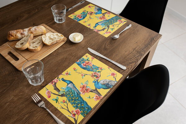 Vinyl placemat | Tropical paradise yellow