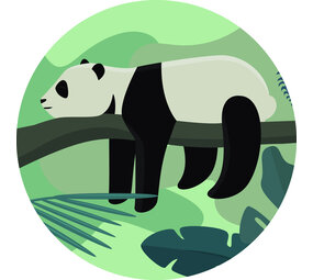 Children's room rug vinyl round | Cozy Panda