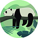 floorevents.com Kinderzimmerteppich Vinyl rund | Cozy Panda