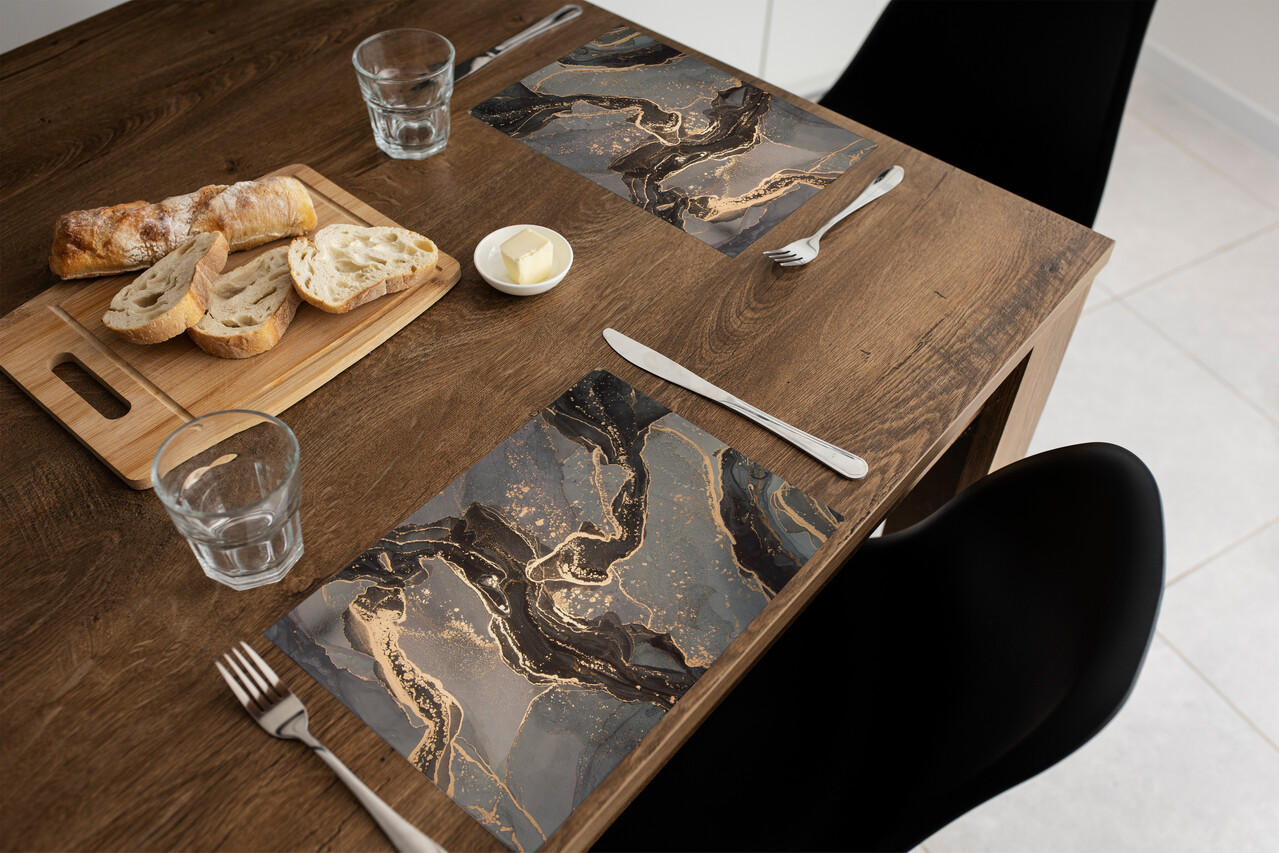 Placemat Vinyl | Gold marble Placemat Vinyl | Gold marble