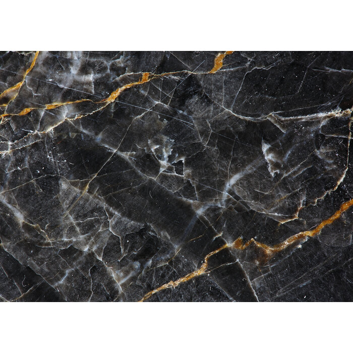 Placemat Vinyl | Dark and gold marble