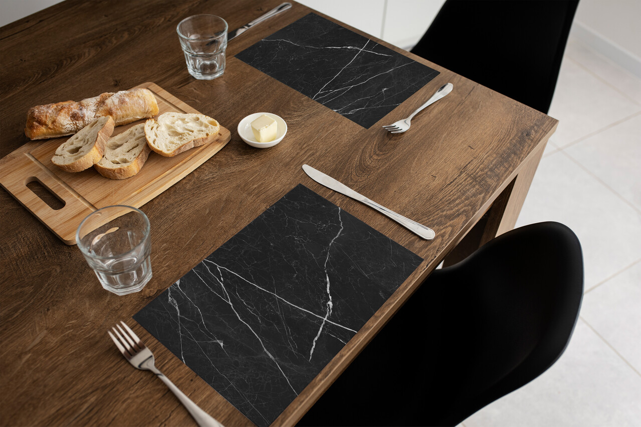 floorevents.com Tischset Vinyl | Dunkler Marmor 2