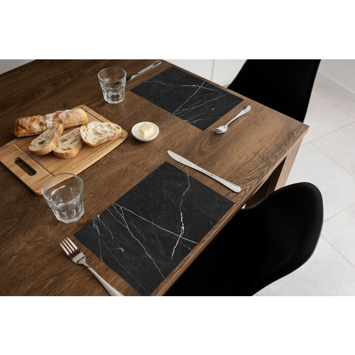 Placemat Vinyl | Dark marble 2