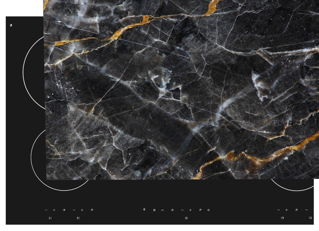 Inductie beschermer  | Dark en gold marble Inductie beschermer  | Dark en gold marble