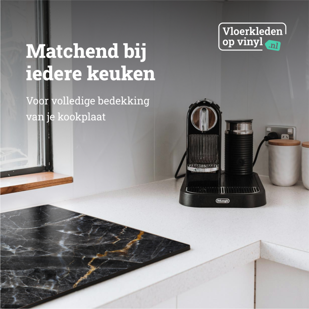 Inductie beschermer  | Dark en gold marble Inductie beschermer  | Dark en gold marble