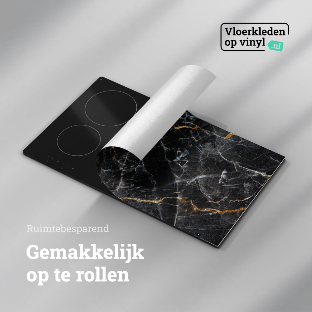 Inductie beschermer  | Dark en gold marble Inductie beschermer  | Dark en gold marble