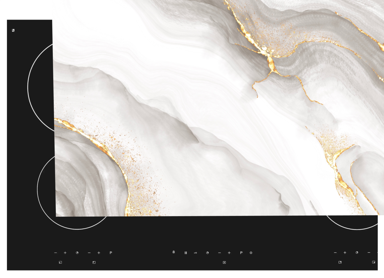 Induction protector  | White sparkling marble Induction protector  | White sparkling marble