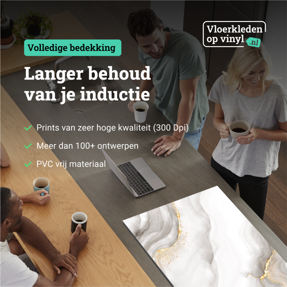 floorevents.com Inductie beschermer  | White sparkling marble