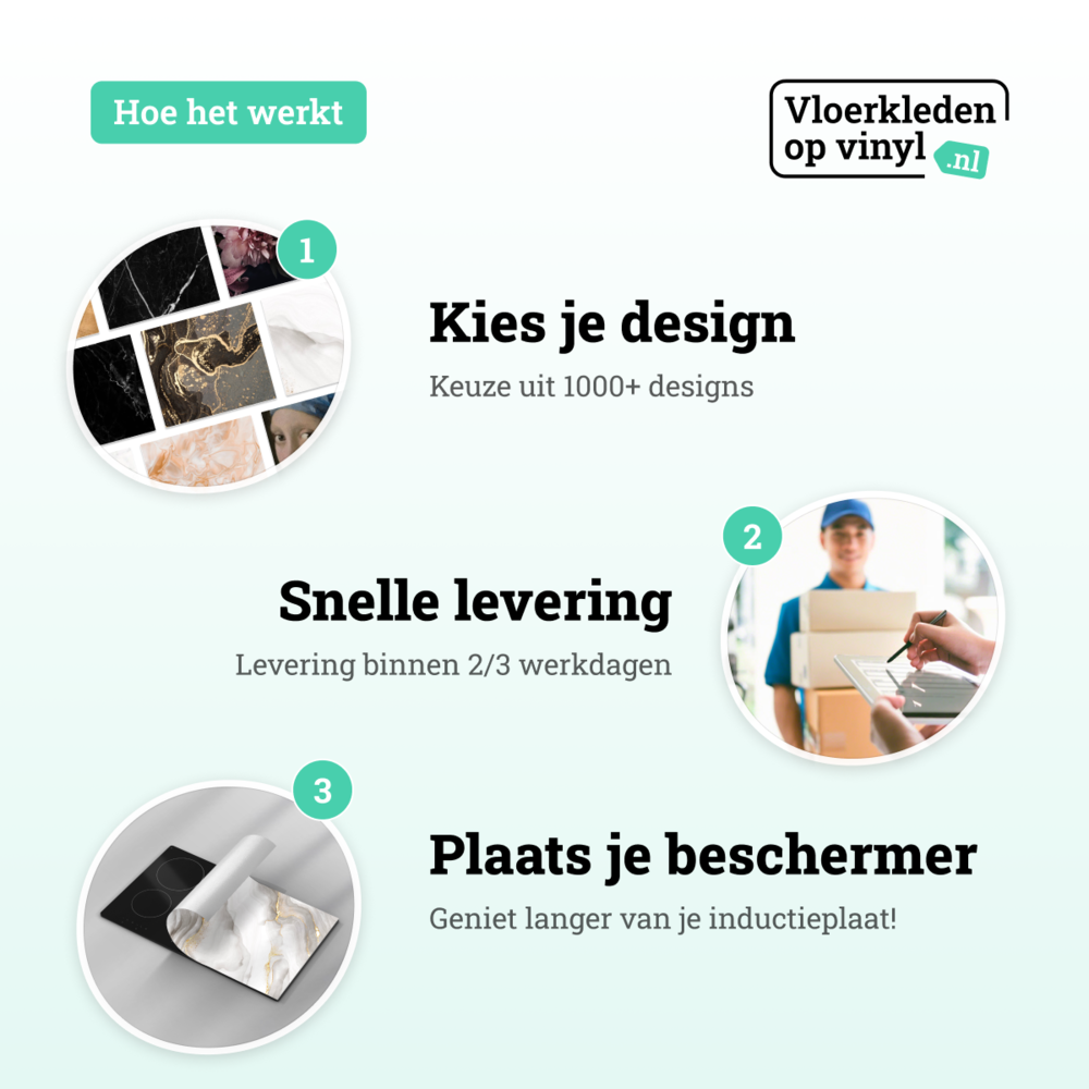 floorevents.com Inductie beschermer  | White sparkling marble