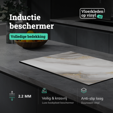 floorevents.com Inductie beschermer  | White sparkling marble