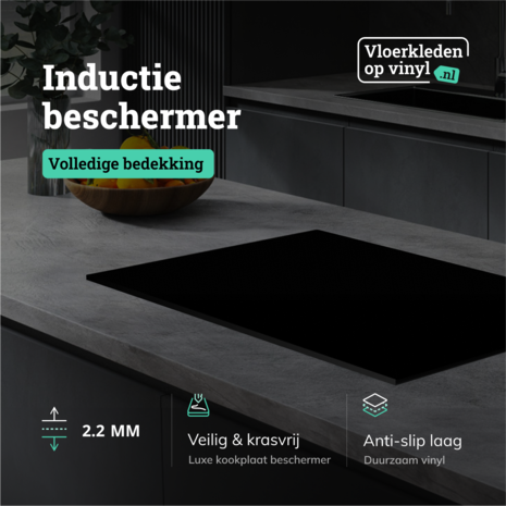 Inductie beschermer | Effen zwart Inductie beschermer | Effen zwart