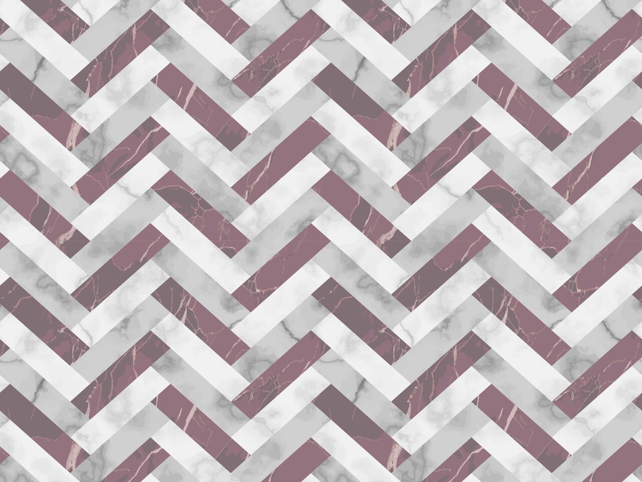 floorevents.com Tischset Vinyl | Marmor Fischgrät Grau/Altrosa